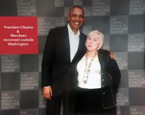 President Obama and Wendeen reconnects outside Washington DC.