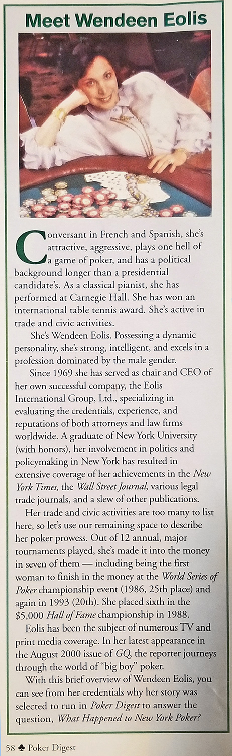 Original magazine pages: Meet Wendeen Eolis - Editor's Introduction