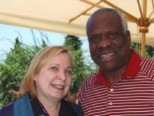 WHE/.Justice Clarence Thomas take walk in Florence