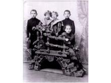 Dad with brothers and sisters at home in USSR