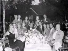 Grandma R and grandpa R party w/ aunts, uncles, cousins